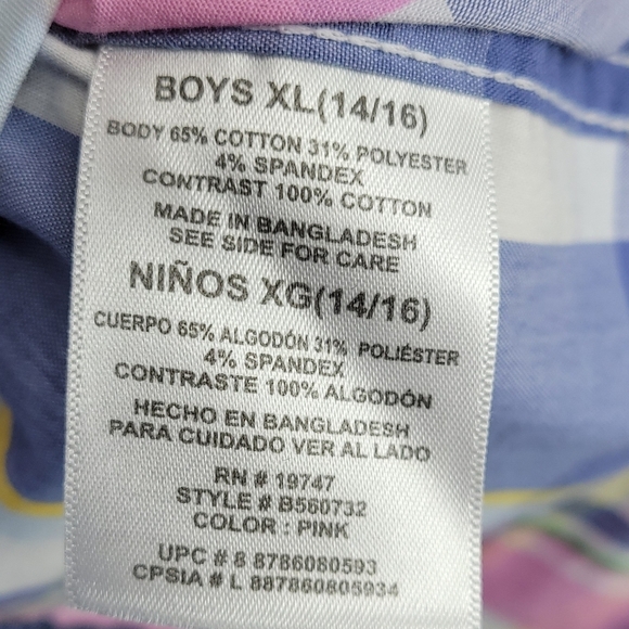 Wrangler Boy pastel plaid button Down Size XL 14/16 - Picture 9 of 9
